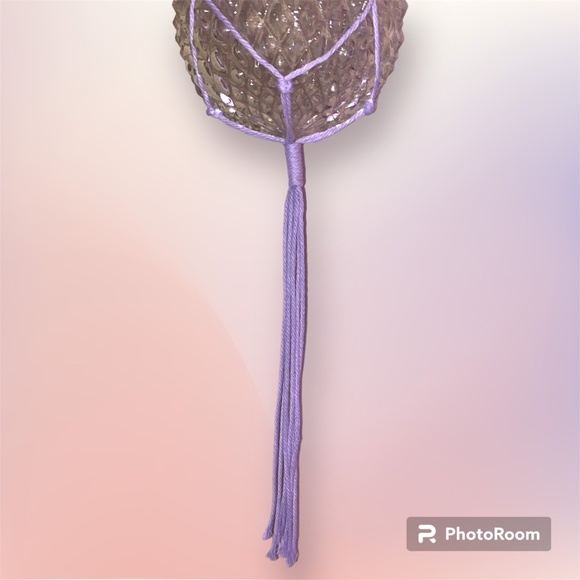 Hand Crafted Custom Macrame Plant or Light Hanger with Planter Pot - Picture 8 of 9